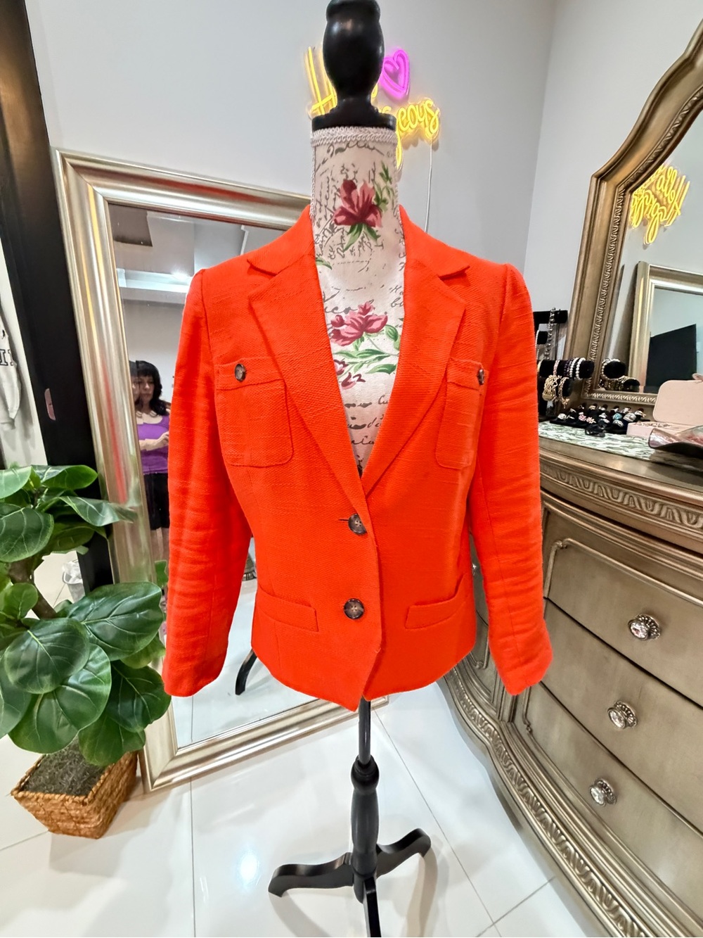 Banana Republic Vibrant Orange Tailored Blazer - Picture 5 of 13
